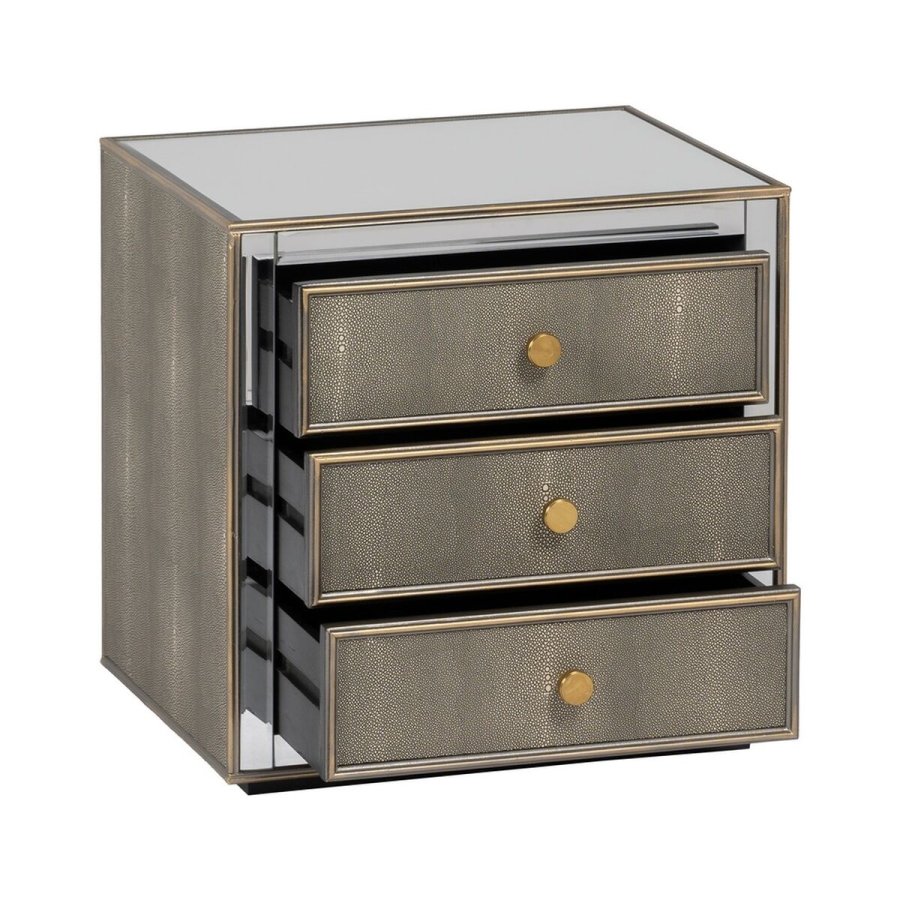 Natbord CHLOE Gylden Spejl Krystal Tr MDF 51 x 41 x 51 cm #9