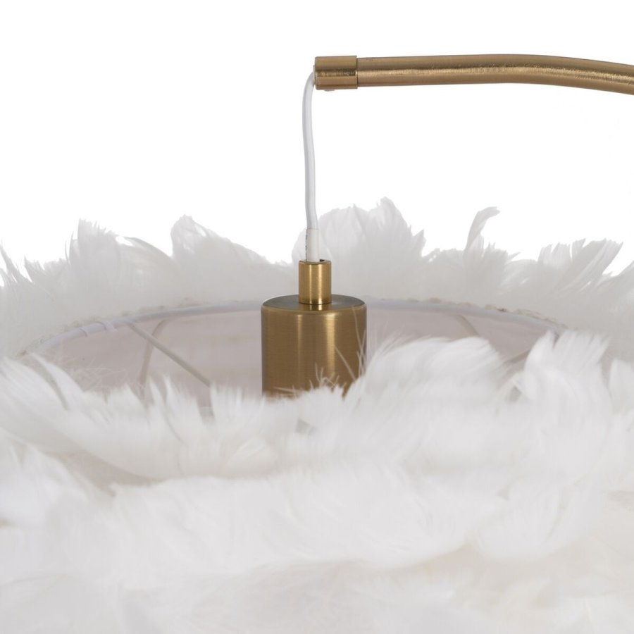 Gulvlampe Hvid Gylden Metal Fjer 60 W 220-240 V 68 x 40 x 175 cm #7