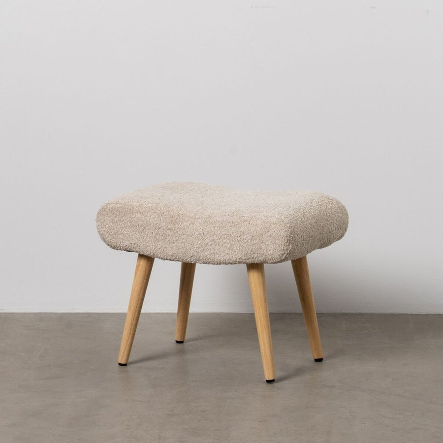 Stol Beige Natur Polyester Fyr 53 x 38 x 41 cm #5