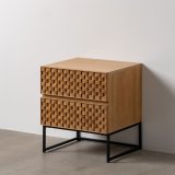 Natbord MARIGNI Sort Natur Jern Asketr Tr MDF 51,5 x 42 x 56,5 cm #5