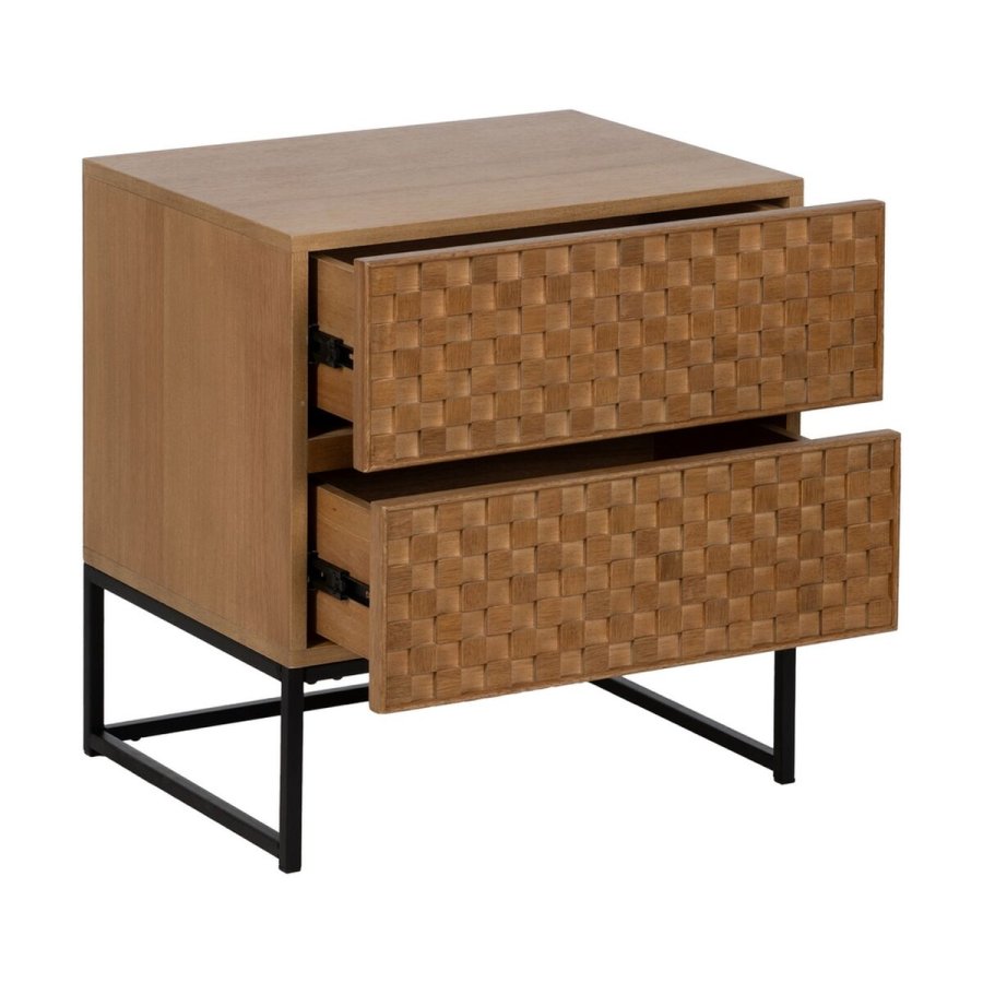 Natbord MARIGNI Sort Natur Jern Asketr Tr MDF 51,5 x 42 x 56,5 cm #9