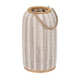 Laantarn Beige Natur Bambus Krystal 25 x 25 x 45 cm #1