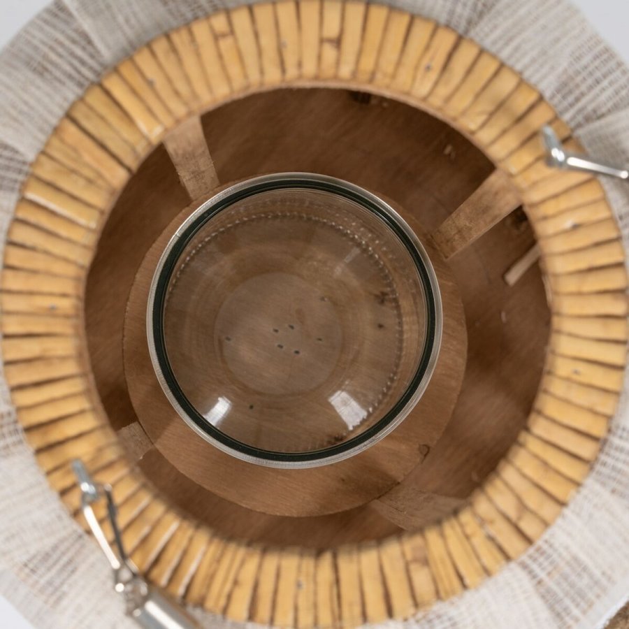 Laantarn Beige Natur Bambus Krystal 25 x 25 x 45 cm #6