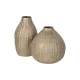 Vase Beige Gylden Jern 25 x 25 x 25 cm #2