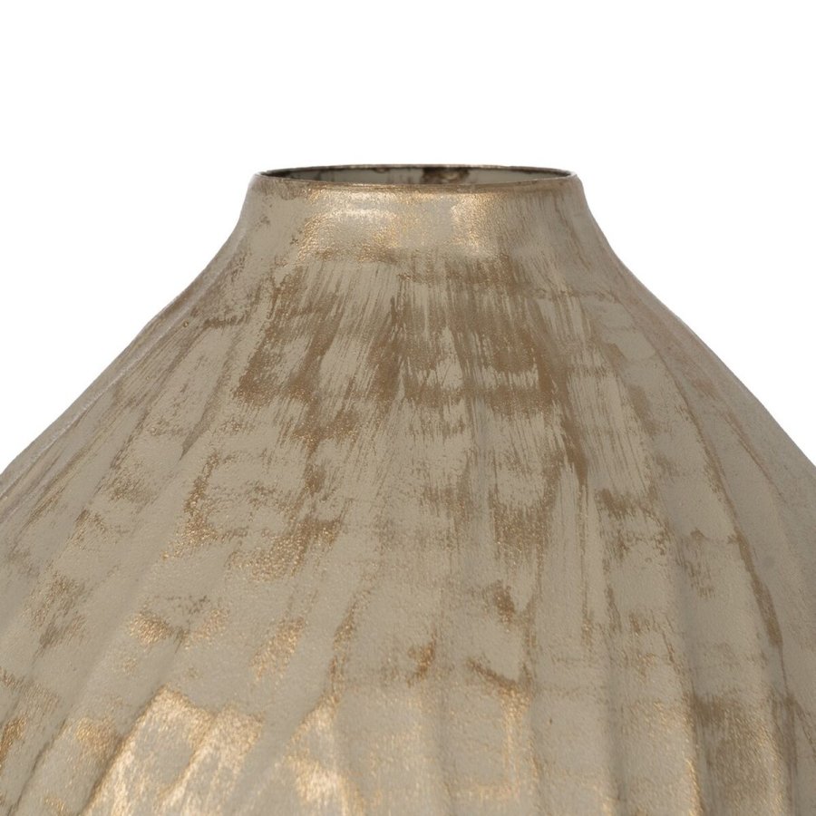 Vase Beige Gylden Jern 25 x 25 x 25 cm #4