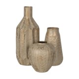 Vase Beige Gylden Jern 25 x 25 x 33 cm #2