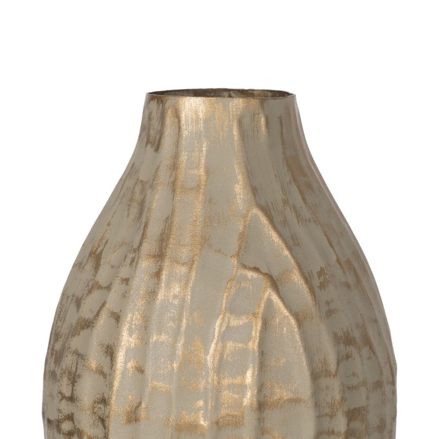 Vase Beige Gylden Jern 16 x 16 x 30 cm #4