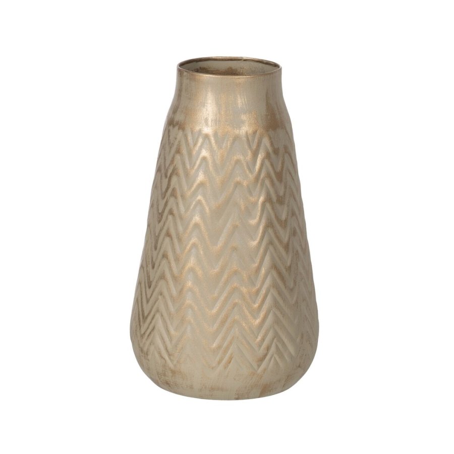 Vase Beige Gylden Jern 21 x 21 x 34 cm #1