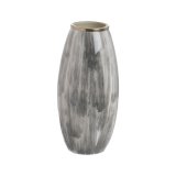 Vase Hvid Sort Aluminium Krystal 21 x 21 x 44,5 cm #1