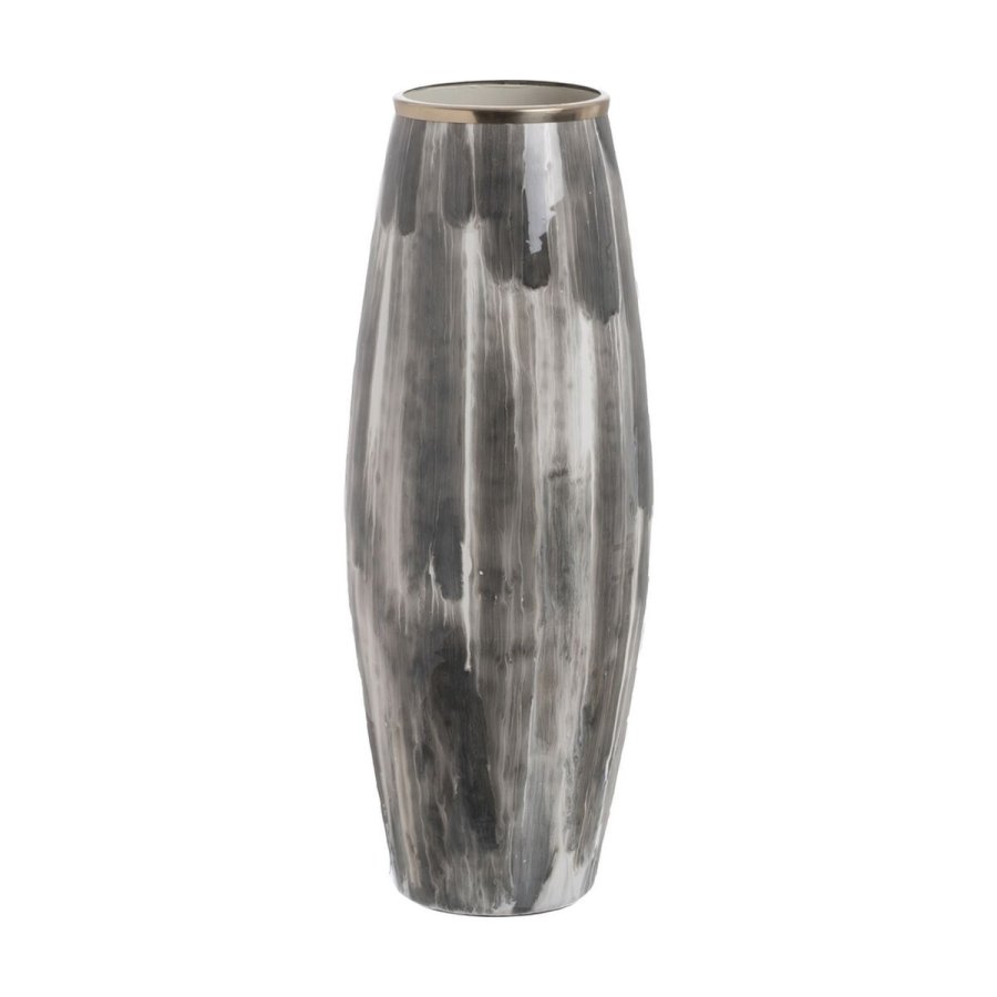 Vase Hvid Sort Aluminium Krystal 23 x 23 x 61 cm #1