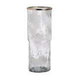 Vase Hvid Champagne Aluminium Krystal 19,5 x 19,5 x 51 cm #1