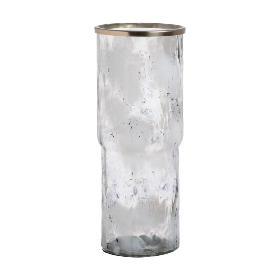 Vase Hvid Champagne Aluminium Krystal 19,5 x 19,5 x 51 cm #1