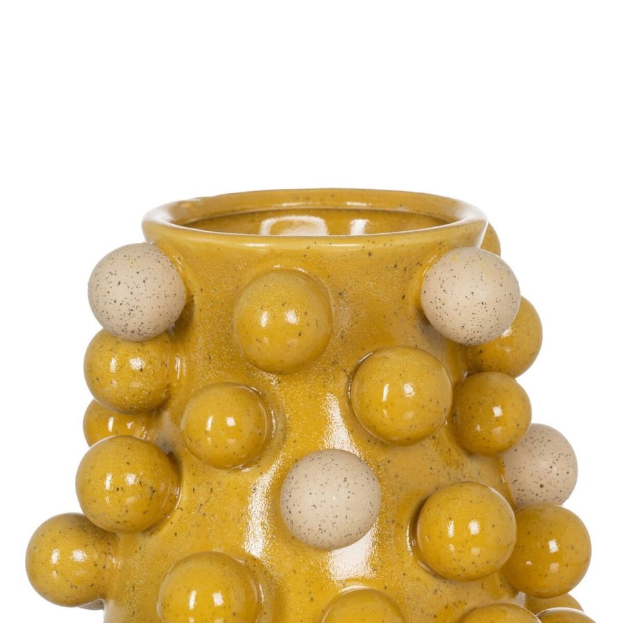 Vase Gul Hvid Keramik 21 x 21 x 26 cm #4