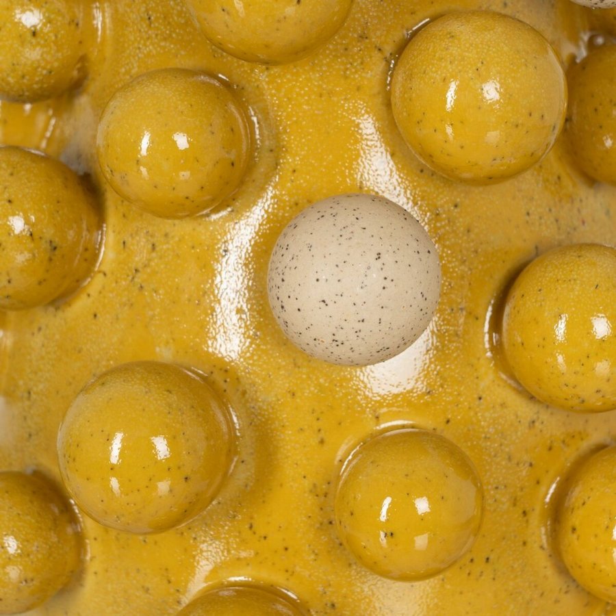 Vase Gul Hvid Keramik 21 x 21 x 26 cm #5