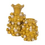 Vase Gul Hvid Keramik 28,3 x 28,3 x 39,7 cm #2