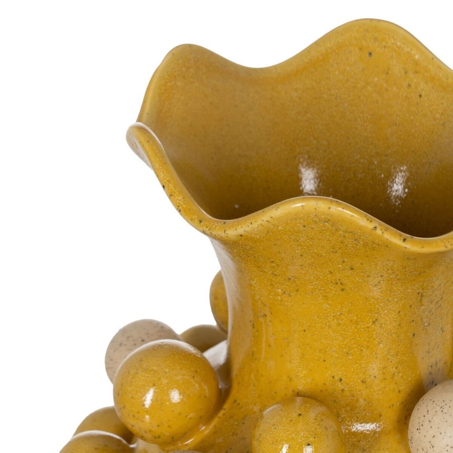 Vase Gul Hvid Keramik 28,3 x 28,3 x 39,7 cm #3
