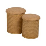 Puf RATN Natur Spanskrr 40 x 40 x 46 cm (2 enheder) #1