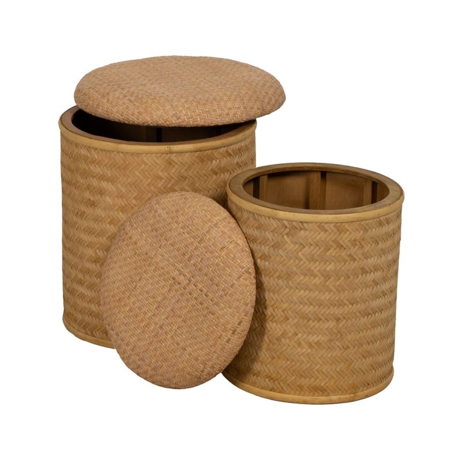 Puf RATN Natur Spanskrr 40 x 40 x 46 cm (2 enheder) #9