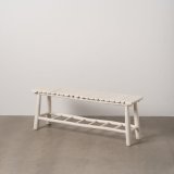 Stol Hvid Teak 120 x 30 x 45 cm #5