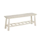 Stol Hvid Teak 120 x 30 x 45 cm #1