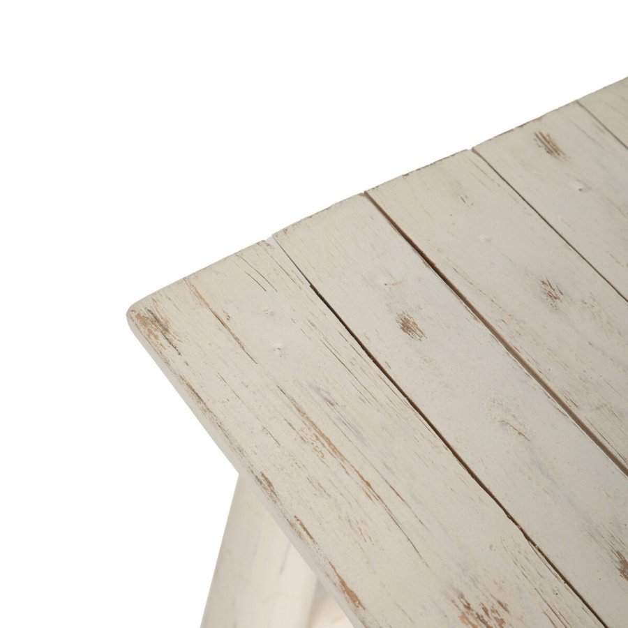 Stol Hvid Teak 120 x 30 x 45 cm #9