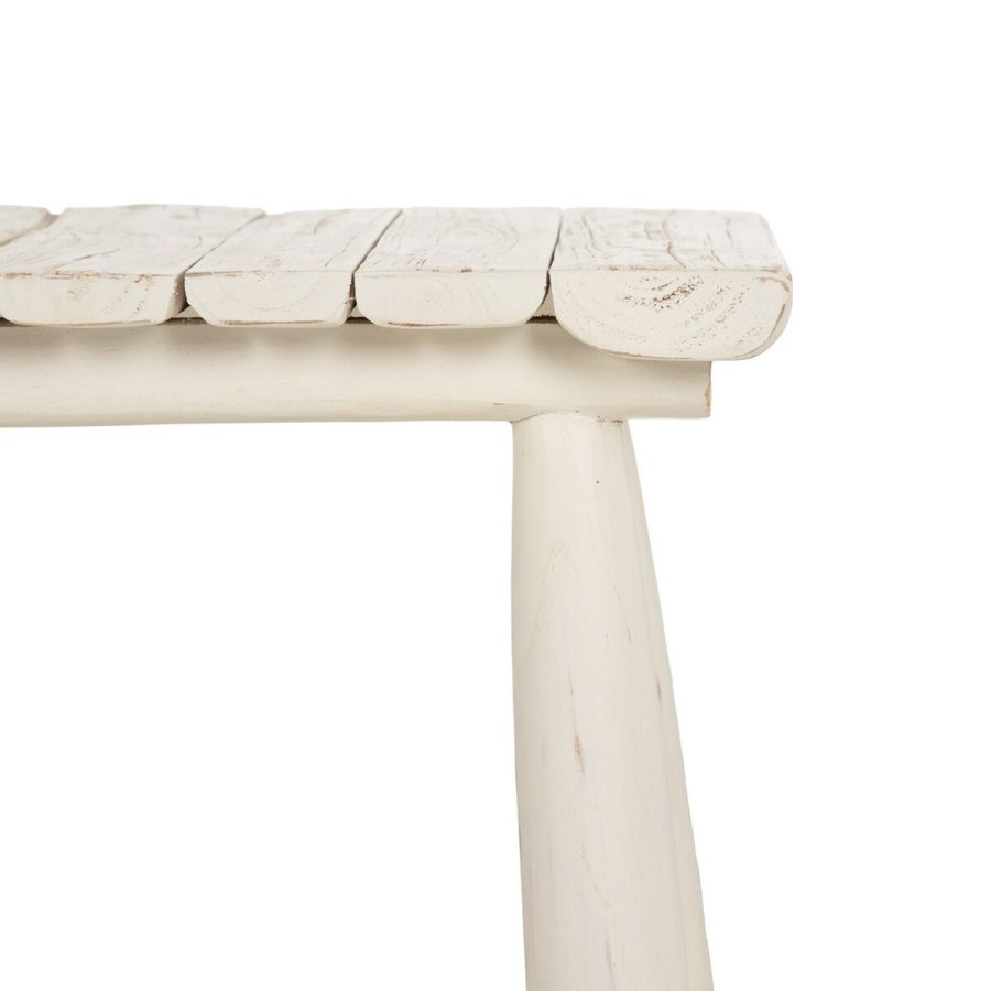 Stol Hvid Teak 120 x 30 x 45 cm #17