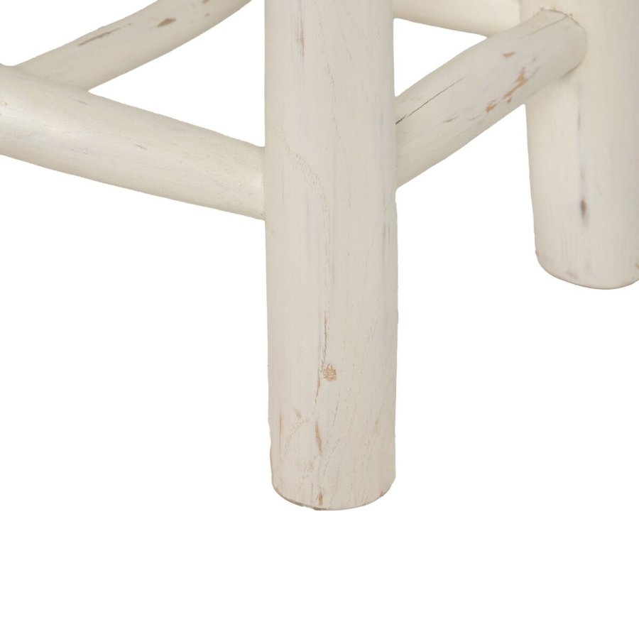 Stol Hvid Teak 120 x 30 x 45 cm #25