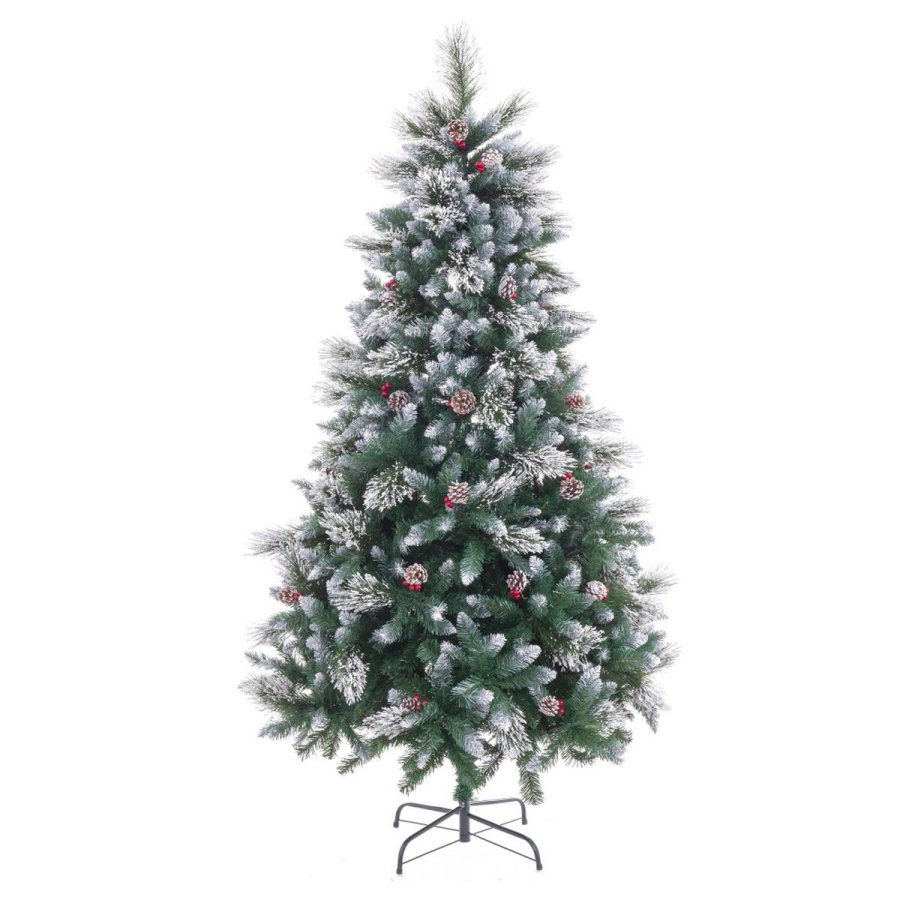 Juletr Hvid Rd Grn Natur PVC Metal 240 cm #1