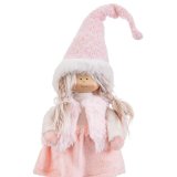 Julepynt Pink Metal Polyesterharpisk Polyfoam Materiale Pige 19 x 10 x 51 cm #2