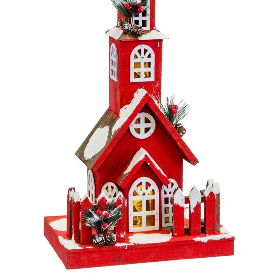 Julepynt Rd Tr Hus 17 x 18 x 56 cm #9