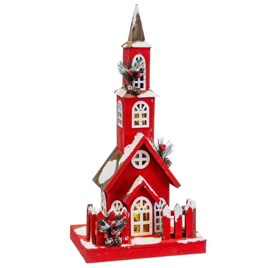 Julepynt Rd Tr Hus 17 x 18 x 56 cm #1