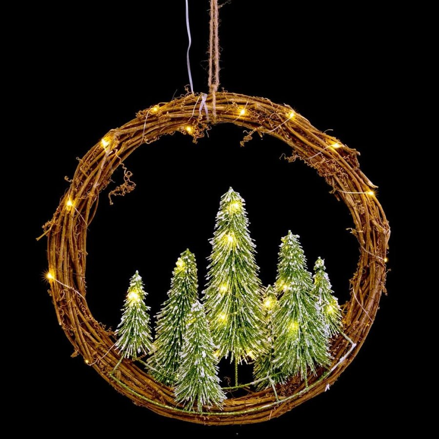 Adventskrans Brun Grn Plastik 46 x 10 x 46 cm #5