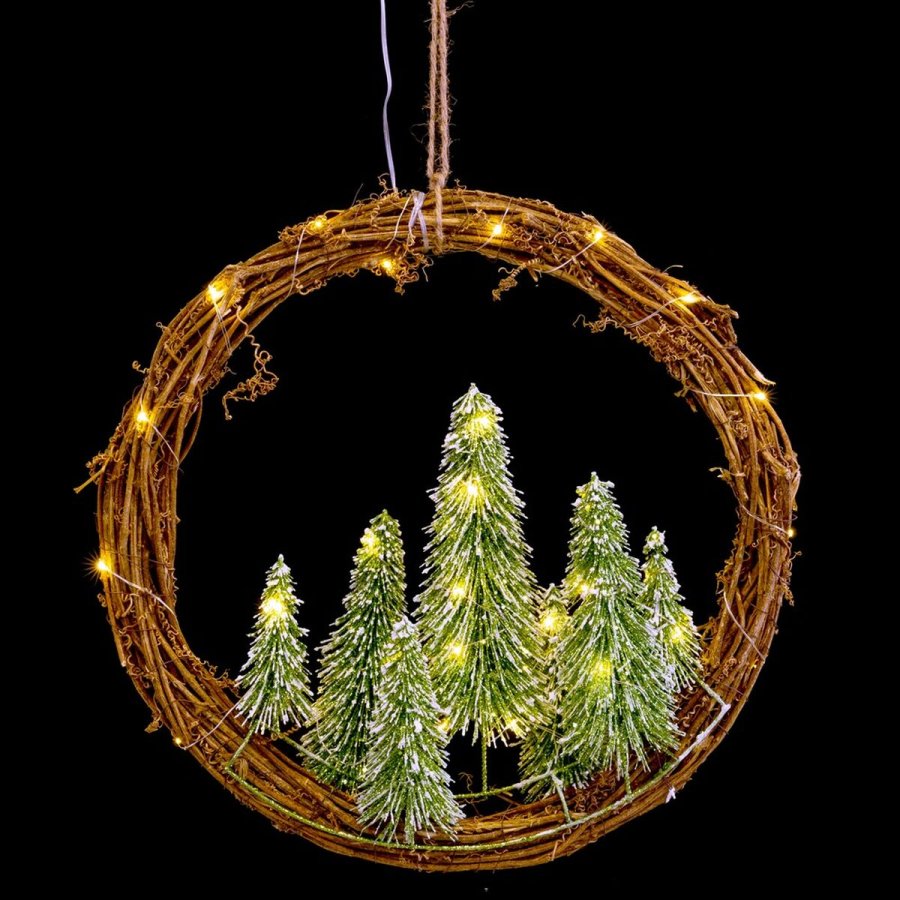 Adventskrans Brun Grn Plastik 46 x 10 x 46 cm #17