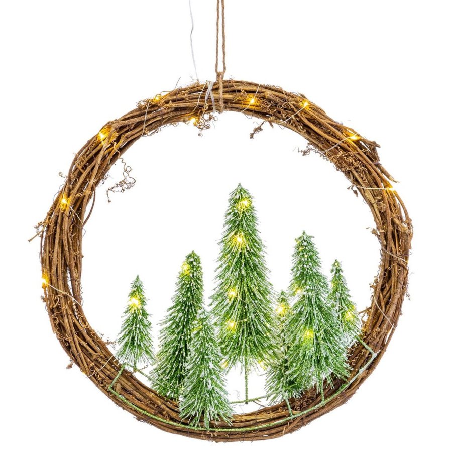 Adventskrans Brun Grn Plastik 46 x 10 x 46 cm #1