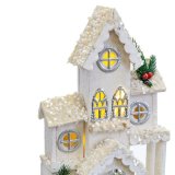Julepynt Hvid Tr Hus 24 x 11 x 39 cm #9