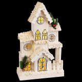 Julepynt Hvid Tr Hus 24 x 11 x 39 cm #13