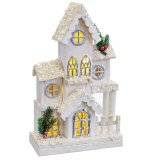 Julepynt Hvid Tr Hus 24 x 11 x 39 cm #1