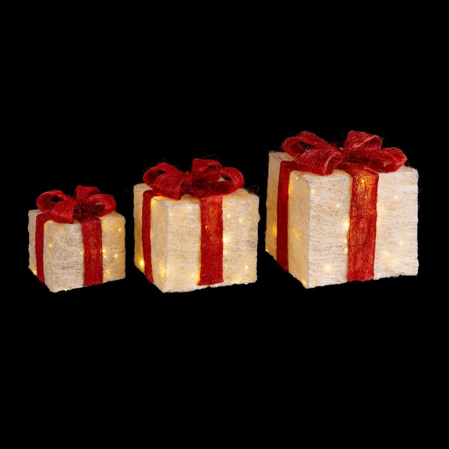 Julepynt Hvid Rd Metal Fiber Gaveske 25 x 25 x 31 cm (3 enheder) #5