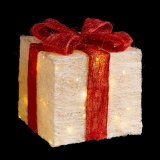 Julepynt Hvid Rd Metal Fiber Gaveske 25 x 25 x 31 cm (3 enheder) #9