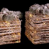 Julepynt Natur Metal Plastik Fiber Gaveske 25 x 25 x 36 cm (3 enheder) #5