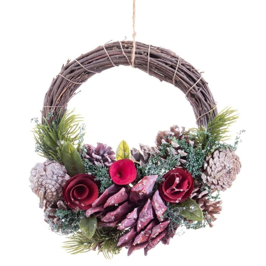 Adventskrans Rd Multifarvet Spanskrr Plastik Foam Ananas 24 x 22 x 8 cm #5