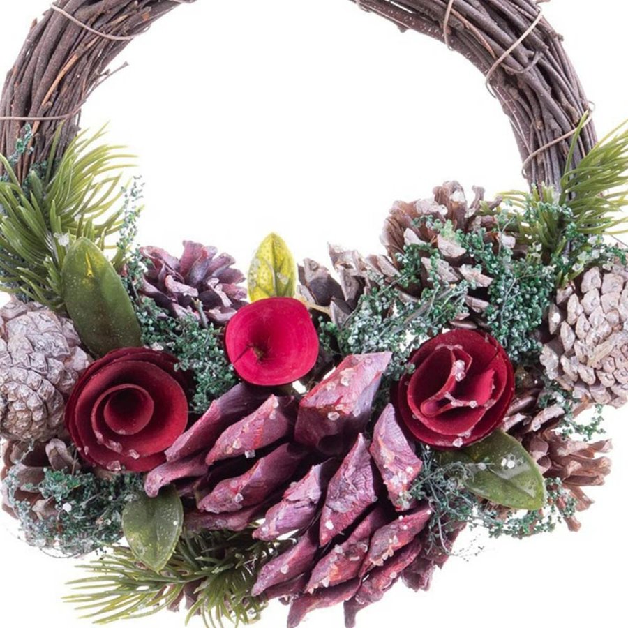 Adventskrans Rd Multifarvet Spanskrr Plastik Foam Ananas 24 x 22 x 8 cm #9