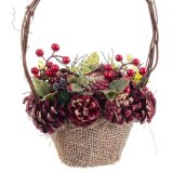 Julepynt Rd Multifarvet Spanskrr Plastik Foam Ananas Kurv 21 x 21 x 30 cm #13
