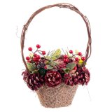 Julepynt Rd Multifarvet Spanskrr Plastik Foam Ananas Kurv 21 x 21 x 30 cm #1