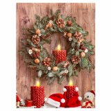 Maleri Jul Multifarvet Tr Lrred 30 x 40 x 1,8 cm #1