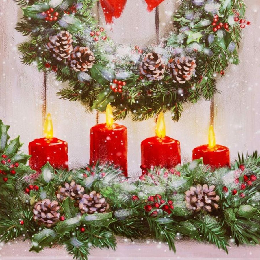 Maleri Jul Multifarvet Tr Lrred 40 x 60 x 1,8 cm #5