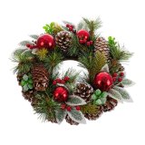 Adventskrans Rd Grn Multifarvet Plastik Foam Ananas 30 x 30 cm #1