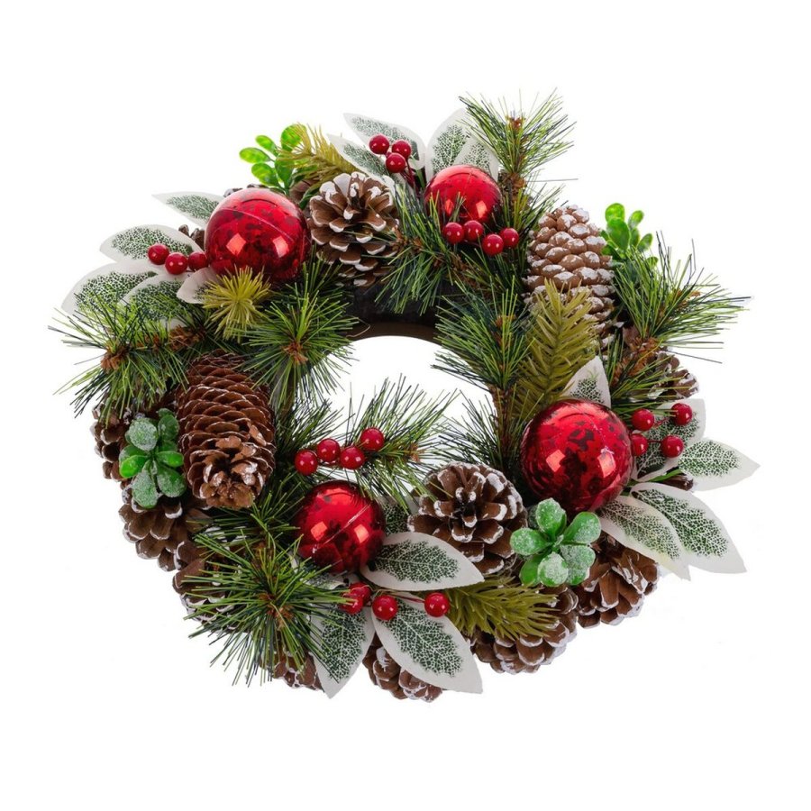 Adventskrans Rd Grn Multifarvet Plastik Foam Ananas 30 x 30 cm #1