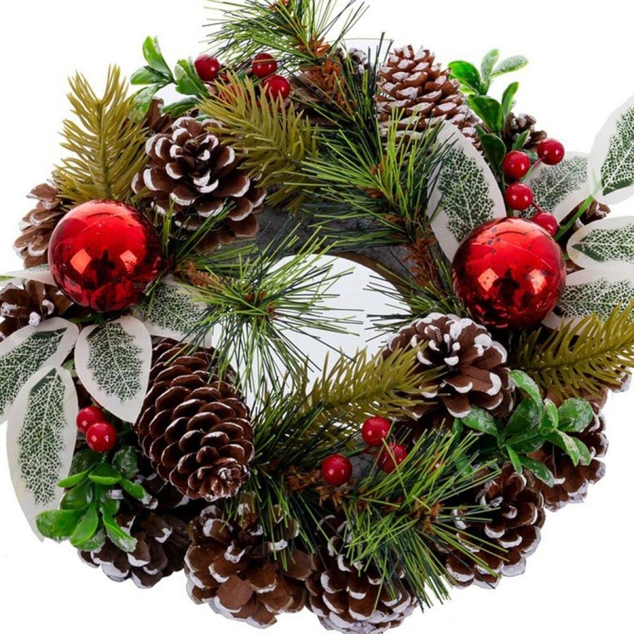 Adventskrans Rd Grn Multifarvet Plastik Foam Ananas 22 x 22 cm #9