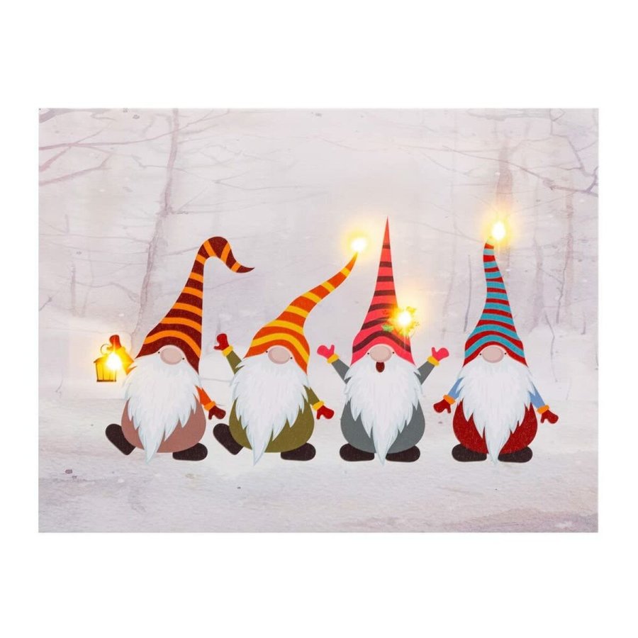 Maleri Jul Multifarvet Tr Lrred 40 x 30 x 18 cm #5